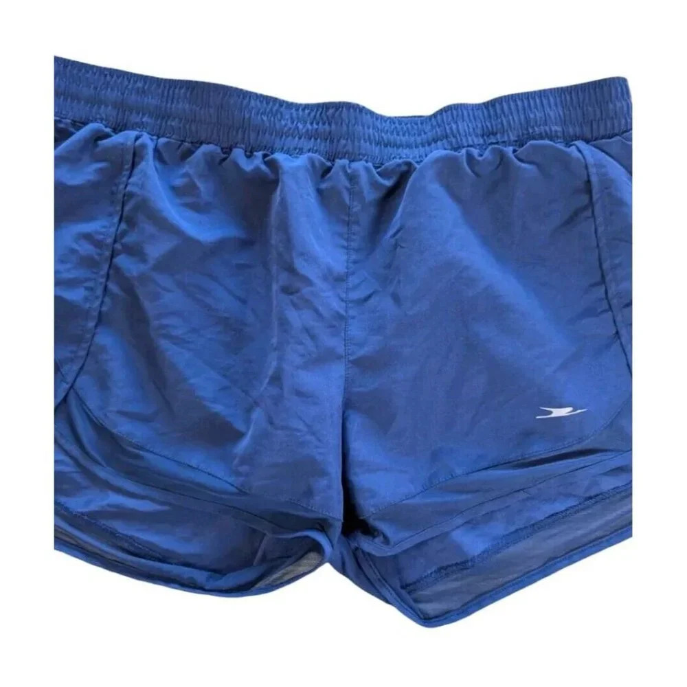 Crane Running Gym Shorts Women's Size XL Blue Lined Pull On Elastic Athletic